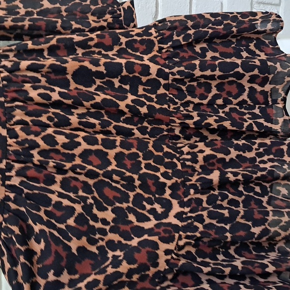 J. Crew Animal Print Ruffle Shoulder Tie At The Neck Lined Dress. Size XXS NWOT - Picture 6 of 14